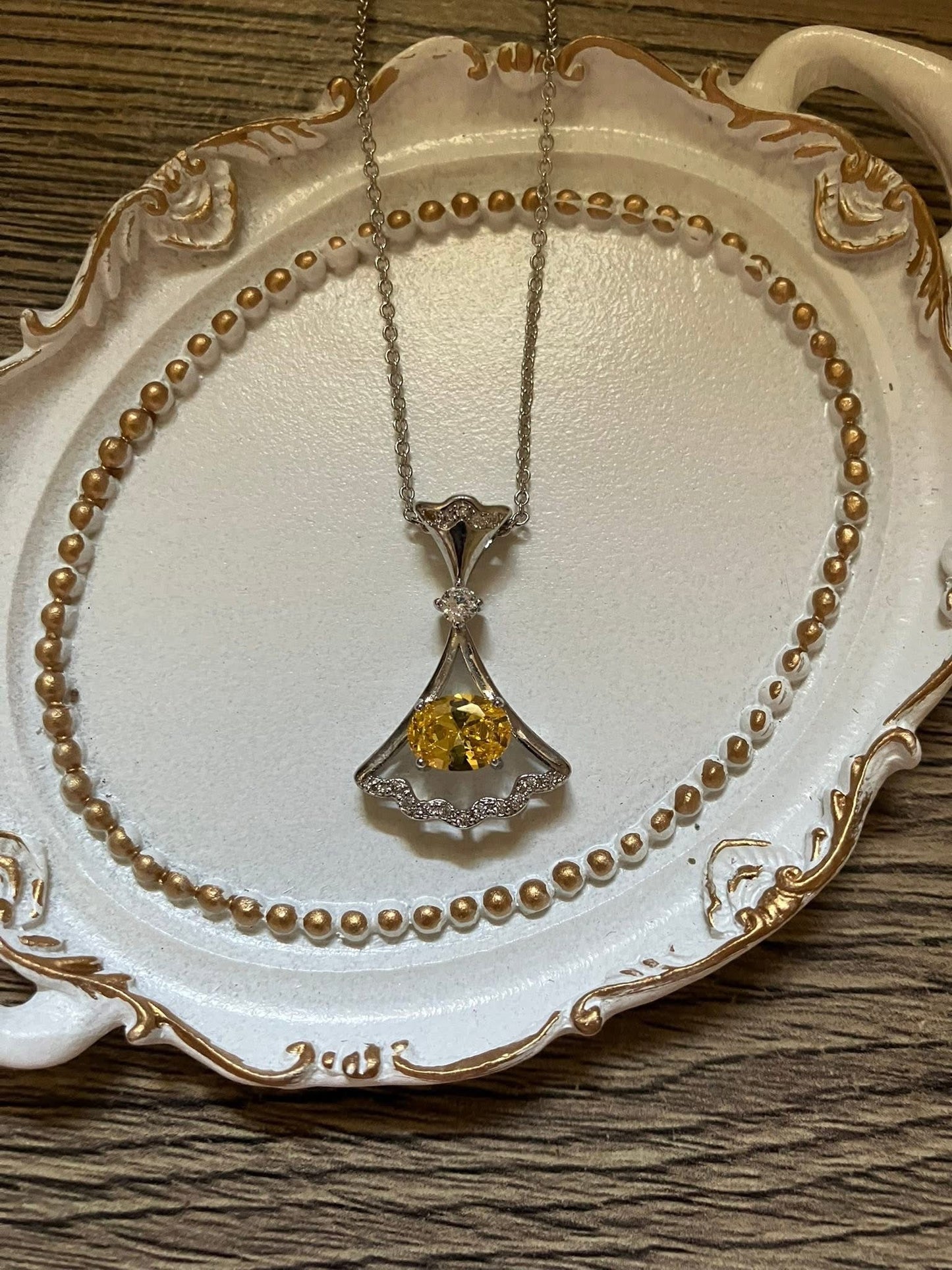 Citrine Fan Necklace