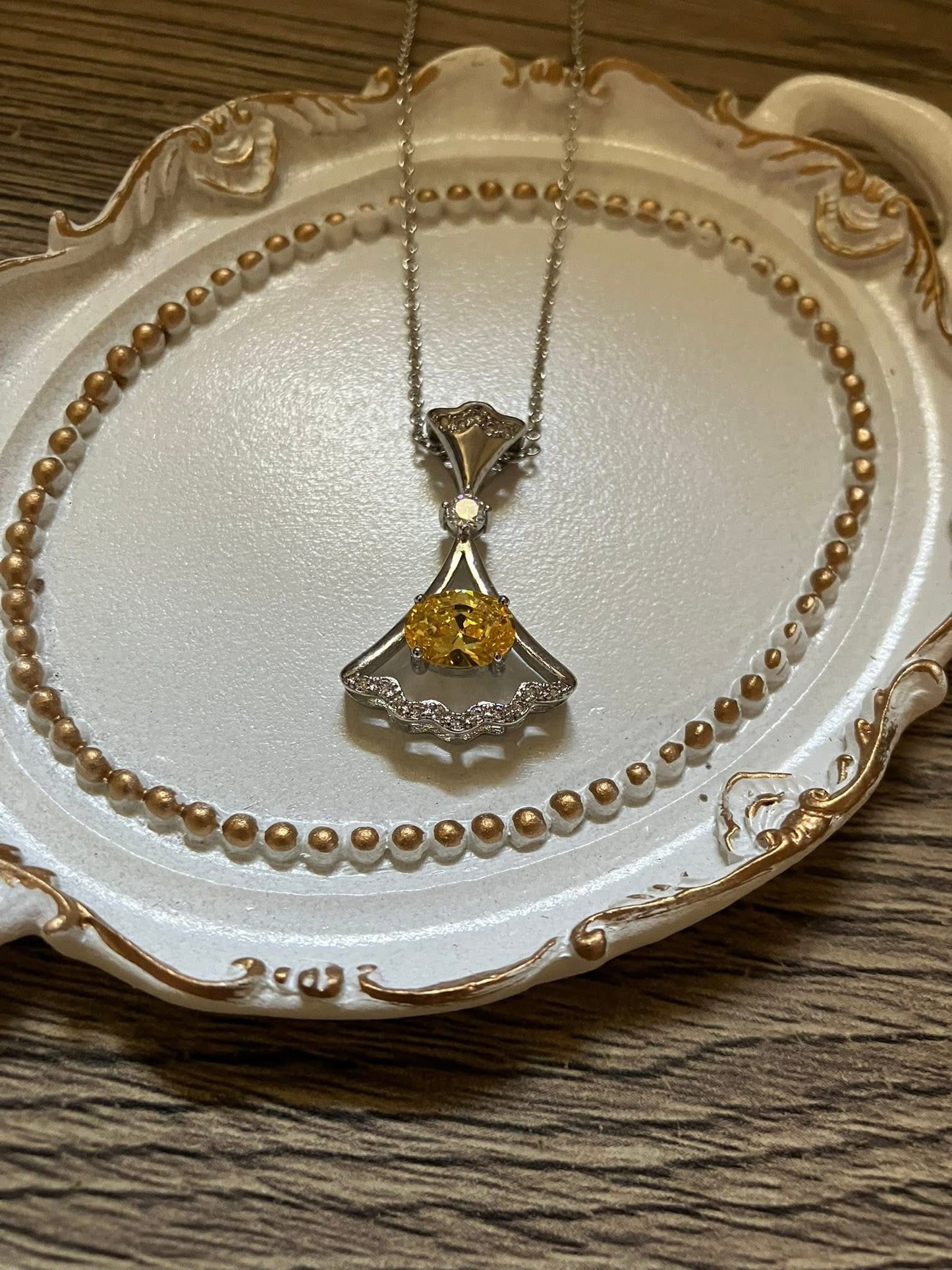 Citrine Fan Necklace