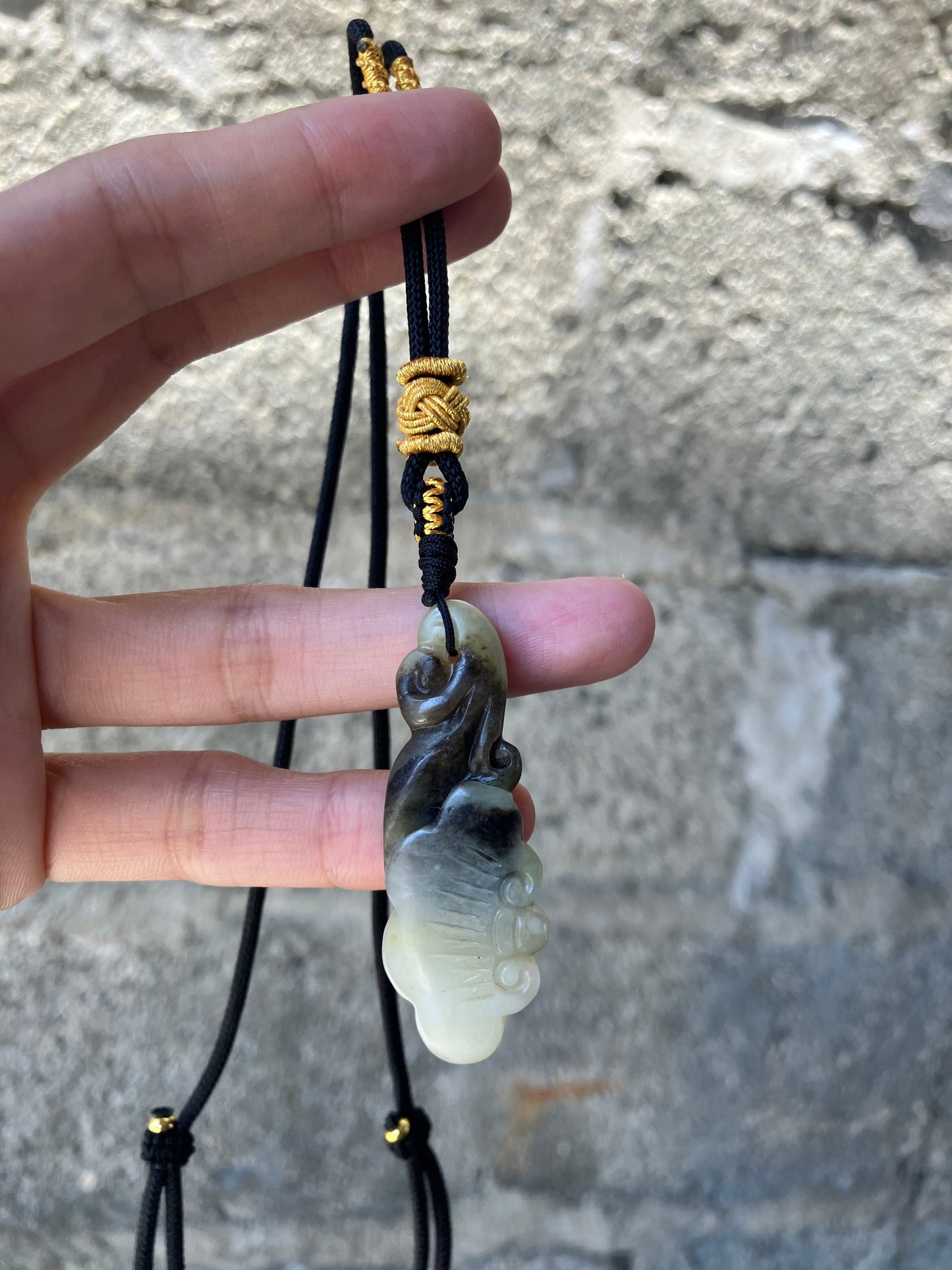 Yin-Yang Hetian Jade Ruyi Amulet Necklace
